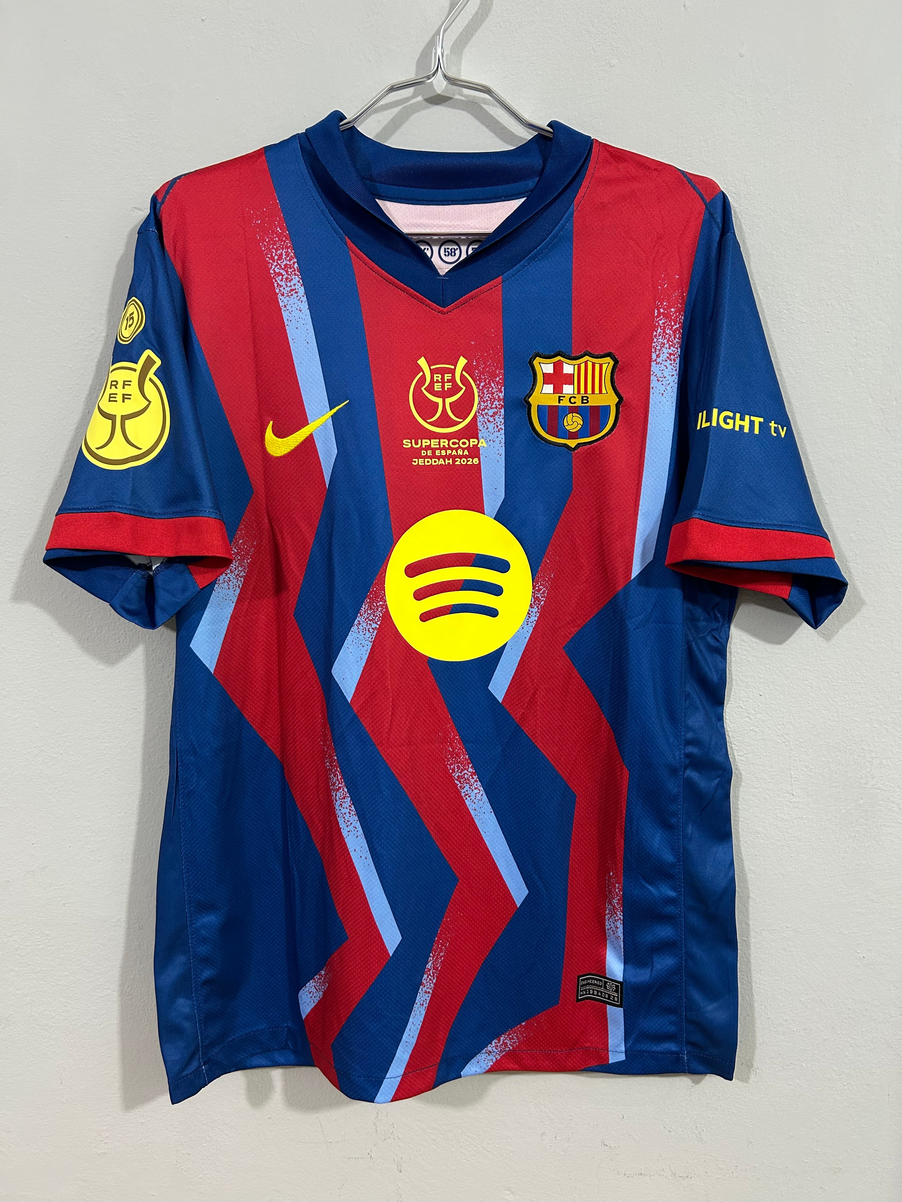 CAMISETA DEL BARCELONA 25/26 4ta EQUIPACIÓN EDICIÓN SUPERCOPA DE ESPAÑA VERSIÓN FAN