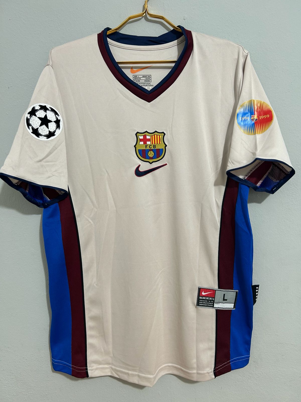 CAMISETA DEL BARCELONA 1999/2000 SEGUNDA EQUIPACION EDICION ESPECIAL CENTENARIO