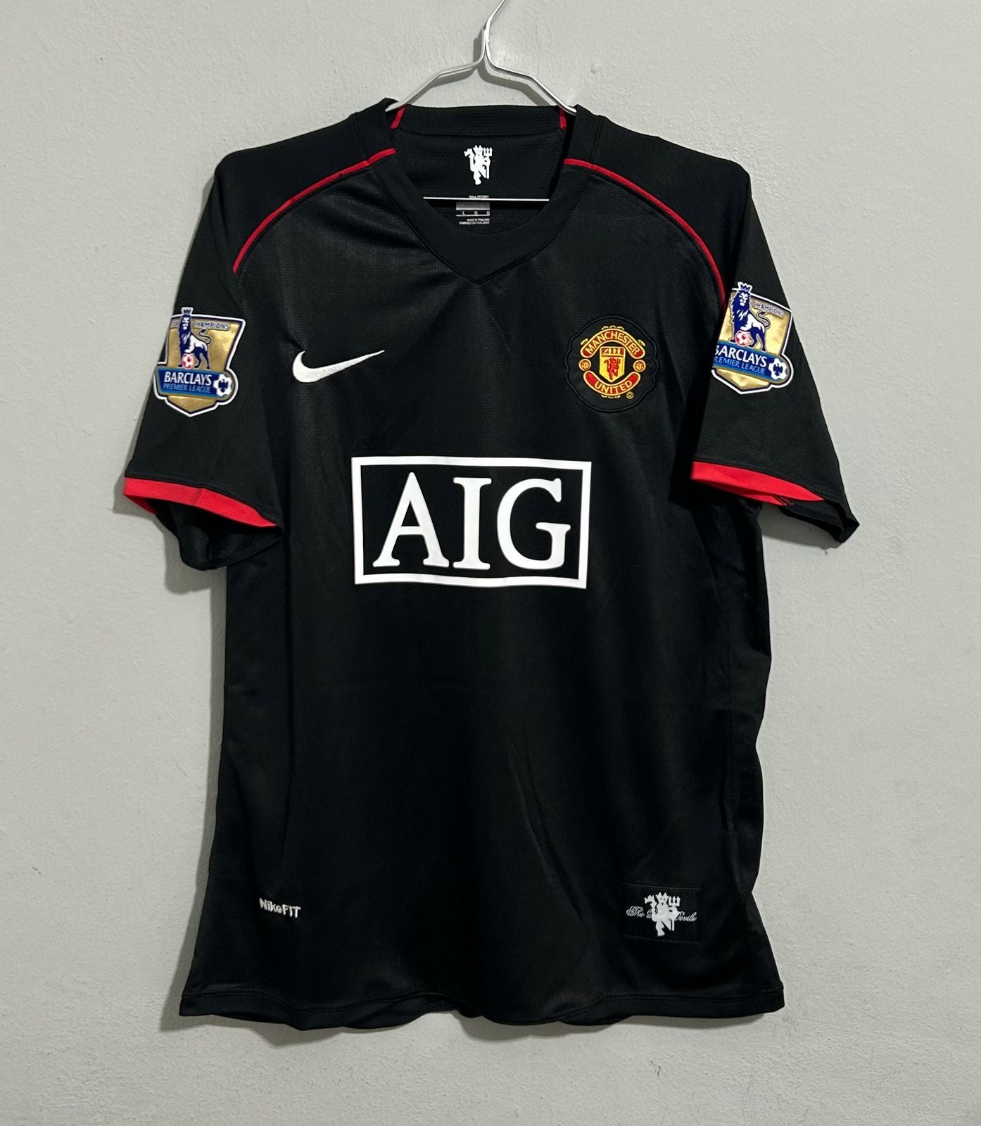 CAMISETA DEL MANCHESTER UNITED 2008 AWAY NEGRA