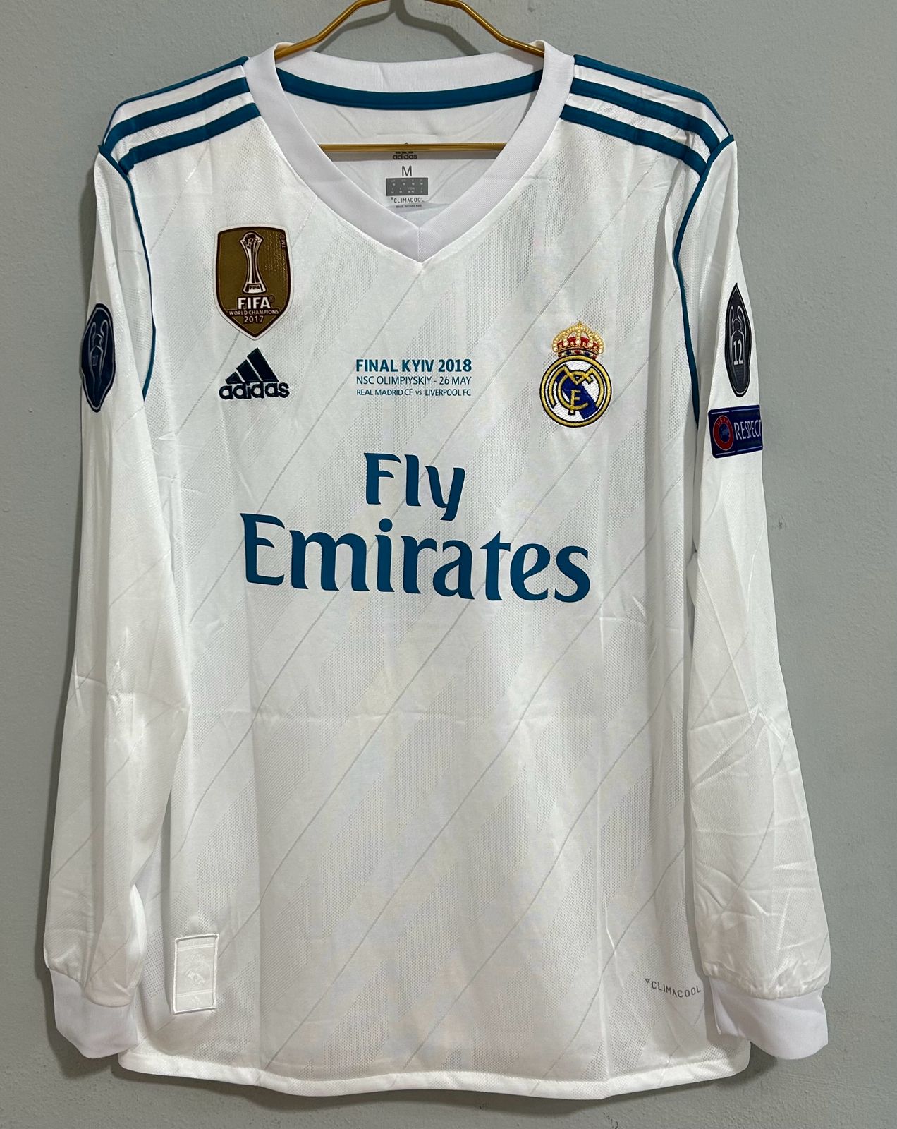 CAMISETA DEL REAL MADRID 2017/2018 HOME MANGA LARGA FINAL DE KYIV